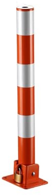 Poteau de stationnement pliable verrouillable - Protection d'allée et barrière de parking pour sécuriser votre maison et votre garage - Système de verrouillage durable pour éviter tout accès non