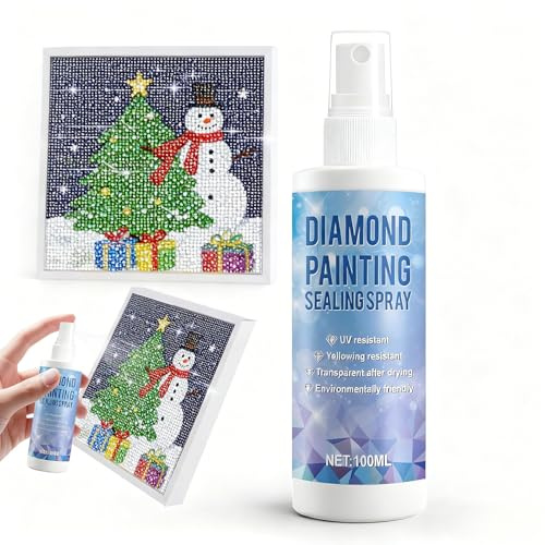 AllisWay Diamond Painting Versiegelung Spray, Diamond Painting Versiegelung Diamant painting Zubehör, Trocknet Transparent und UV-Beständig, Geeignet für Kunstharz-Edelstein- und Diamantmalerei-100ML