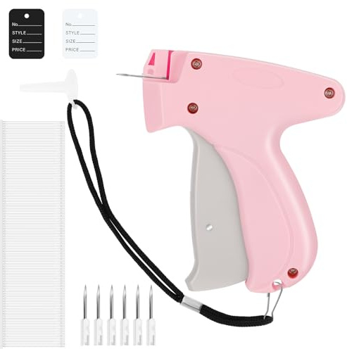 Freyeeti Etikettierpistol, Stitchy Quick Clothing Fixer Etiketten Pistole für Kleidung Etiketten Pistole Heftpistole Etikettiermaschine mit 5 Ersatzstiften, 1000 Heftfäden, 200 Blatt Etiketten