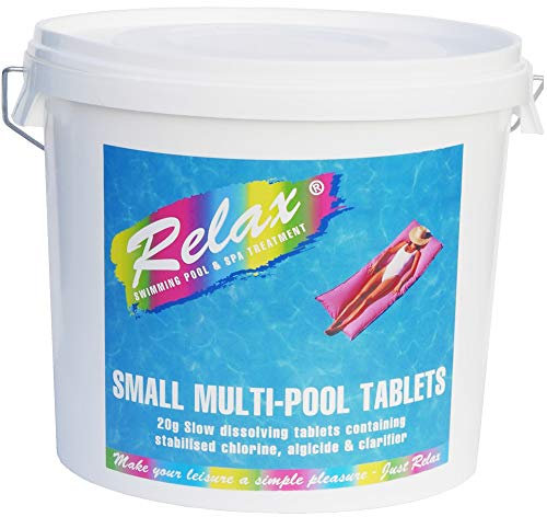 5kg RELAX Multifunctional Chlorine Tablets Small 20g Spa Multi Hot Tub Swimming Pool Sanitiser*