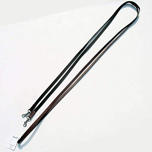 ExionPro Schlaufzügel aus Web- und Ledermaterial | Schnelle Schnappschüsse | Longierpferd und Stärke |Schwarz, Havannabraun | Volle Größe (Schwarz, Pflanzlich gegerbtes Leder (Vorreiter)-Std)