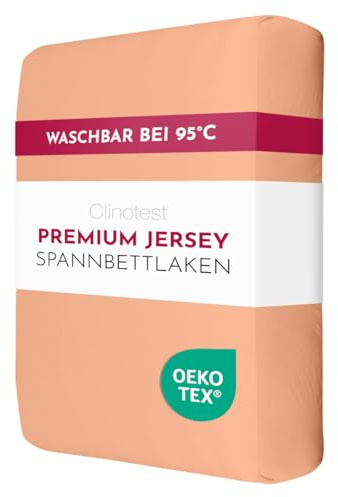 Clinotest Jersey Spannbettlaken 70x140 cm – 50% Baumwolle, 50% Polyester, Oeko-TEX Zertifiziert, Bettlaken für Kinderbetten & Matratzen mit Einer Dicke von bis zu 10 cm – Orange