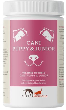 Futtermedicus Vitamin Optimix Cani Puppy & Junior | 500 g | Futterzusatz für Welpen & Junghunde | Ergänzt Koch- und Barf-Rationen