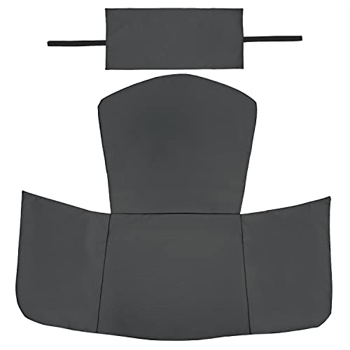 Ferocity Hängesessel Kissenbezug, Polsterbezug, Überzug für Polyrattan/Rattan Kissen Hängeschaukel, Hängekorb, Schaukel Korb, Rückenkissenbezug in der Farbe Graphite [114]
