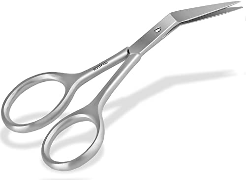 Damen Nagelschere seitlich gebogen kurz für Fingernägel und Nagelhaut 9 cm | Abgewinkelte Schere für die Pflege der Hände