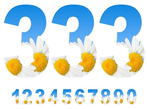 3 x Bin Numbers for Wheelie Bins, 0-9, Daisy Dustbin Stickers, Easy Application 17.5cm Stick On Number Stickers - Weatherproof Self Adhesive Vinyl (3)