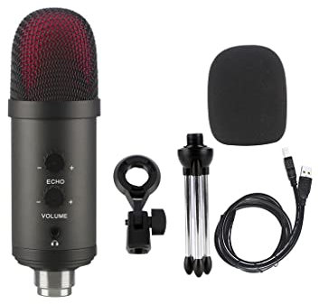 MSUDGH Microfono USB BM900 per Registrazione/Streaming/Giochi, Microfono Professionale per PC/Laptop, Controllo del Volume vocale