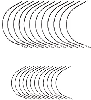 50 piezas en forma de C Aguja T Pins Hilo negro para hacer peluca Extensión de cabello Artesanía Coser a mano Bloquear Tejer, modelar y manualidades