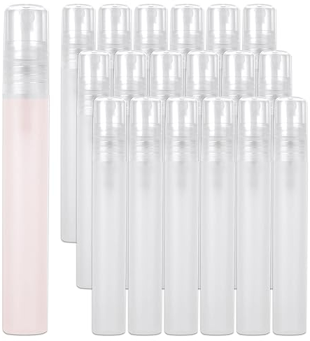 MIVIDE 60 Pezzi 10ml Mini Flacone Spray, Flaconi Spray Vuoti Trasparenti Bottiglie Vuote, 10 ml Nebulizzatore Profumo di Plastica per Profumi, Viaggi, Pulizia, Viso
