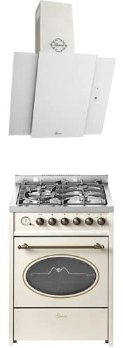 GURARI Gas-stativ GCH G 614 CR köksfläkt huvudfläkt GCH S 171 WH 60 Prime, stående spis 60 cm naturgas fl.gas 4 kW WOK