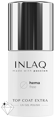 INLAQ® HEMA Free Top Coat Extra No Wipe - UV Top Coat Gel mit Glanz Effekt - UV/LED Nagellack Top Coat Ohne Schwitzschicht
