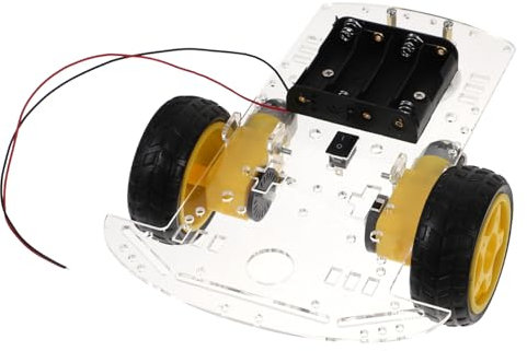 Toyvian Chasis De Coche Robot Inteligente Kit De Montaje Batería AA y Fuente De Alimentación