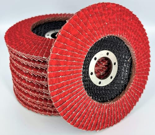 Dischi lamellari 125 in metallo, 20 pezzi, set da 5 pezzi, grana 40,60,80,120, dischi abrasivi per smerigliatrice angolare, piatto abrasivo/disco flessibile, a forma di disco lamellare (dischi rossi)
