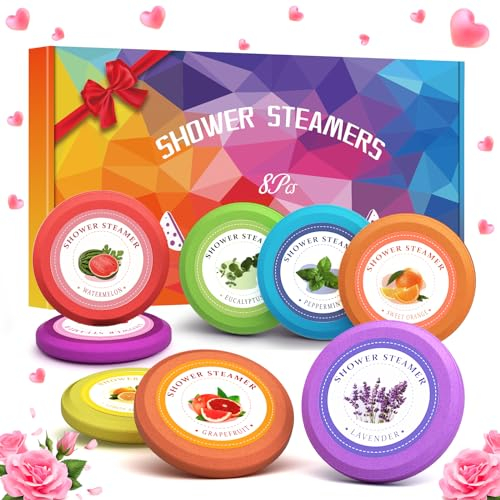 Birthday Gifts for Women: Linkax 8 Pcs Shower Steamers Aromatherapy Bath Bombs SPA Self Care, Small Relaxation Thank You Gifts for Women Men Mum, Christmas Stocking Fillers Stuffers for Teen Girls