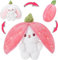 Darryy Lapin Peluche Fraise 30cm à Cache-Cache, Jouet Muppet, Pâques, Enveloppé dans des Fraises, Cadeaux pour Filles et Garçons