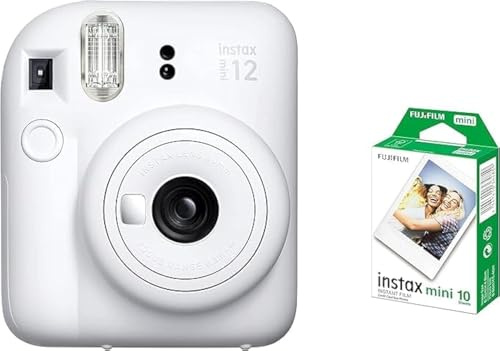Fujifilm Instax Kamera Mini 12 weißer Ton mit 10 Folien