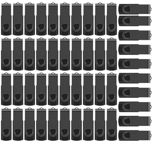 50 Pack 2GB Bulk Flash Drives AreTop USB 2.0 Swivel Jump Drive | Portable Thumb Drive Premium Memory Stick Bulk USB Drives Multipack for Storage and Backup (50 Pack 2GB, Black)
