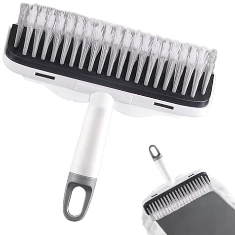 Scratch Brush, Floor Brush with Squeegee - 2-in-1 Squeegee Scrubbing Brush for Floor Cleaning - High Performance Squeegee Brush for Improved Cleaning Efficiency for Patio and Garage