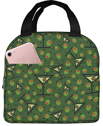 Cooler Bag And Olives Borsa Termica Termica Riutilizzabile Borsa Termica Per Il Pranzo Prova Di Perdite Sacco Thermal Per Scuola, Bambini, All'Aperto, 13X22X20Cm