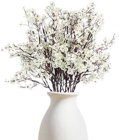 Mokylor Babys Breath Künstliche Blumen, 47 cm, Künstliche Seidenblumen, Gypsophila-Blumenstrauß, Fühlen Sich Echt an, Künstliche Blumen für Vase, Zuhause, Büro, Hochzeit, Party,