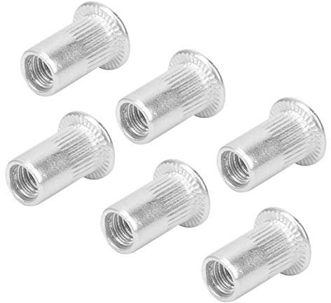100 Stück Blindnietmuttern-Einsätze aus Aluminium, M5 Nietmutterneinsätze, Gewindenietmuttern für Verschiedene Metallplatten, Rohre