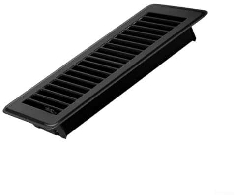 Registro de piso, cubierta de rejilla de ventilación de aire, ventilación de piso de 4 x 10 pulgadas, salida de aire FL, ventilación de hierro para decoración del hogar (negro)