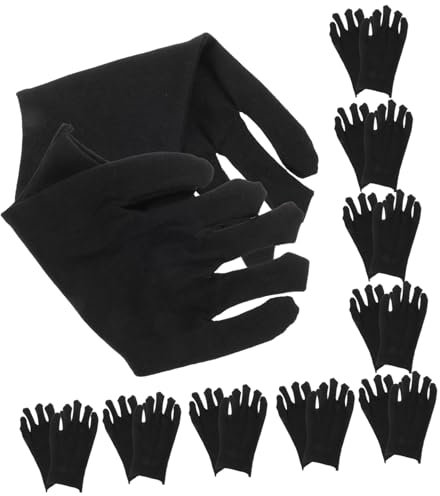 JEWEDECO 12paare Schwarze Baumwollhandschuhe Extra Arbeitsschutz Handschuhe Für Herren Atmungsaktiv Leicht Schnittfest Komfortabel Für Gartenarbeit Und Arbeitsschutz