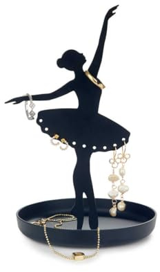 Balvi Porte-bagues Ballerina Couleur noir Porte-bijoux silhouette ballerine Métal