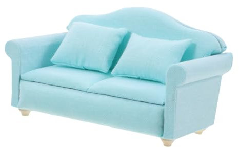 HONITANO Puppenhauscouch Miniatursofa Aus Grünem Stoff Maßstab Puppenhausmöbel Miniatur-puppenhauszubehör Winzige Wohnzimmereinrichtung Für Puppenhaus Mini-Sofa Für