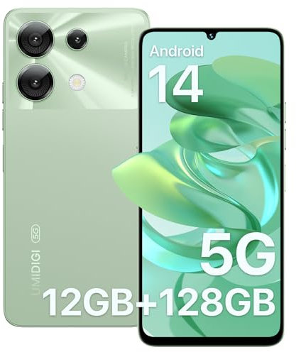 UMIDIGI 5G Mobile Phones, Android 14 Smartphone, 12(6+6) GB +128GB/1TB, 6.75 HD+ 90Hz Display Phone, 50MP Camera, Sim Free Unlocked Mobile Phones, 5000mAh, G9 5G Lake Green