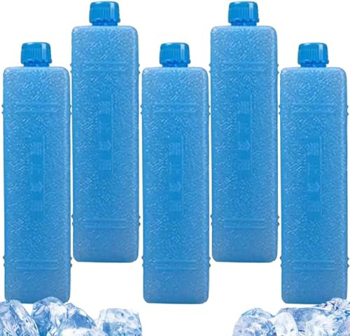 5PC Refrigerator Ice Crystal Box | Ice Packs Freezer Blocks | Reusable Air Conditioner Fan Ices Packs for Cool Box | Portable Ices Blocks Cube for Cool Bags, Picnics & Lunch Boxes