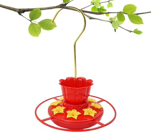 Vogelspender, Kolibri, hängend, für den Außenbereich, mit Tablett, Blumen-, Ameisen und, mit 8 Löchern, um Wildtiere im Garten, Rasen, Terrasse anzulocken