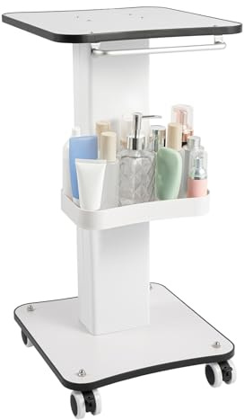 Chariot cosmétique, 34 x 38 x 67 cm, avec compartiment de rangement, chariot de salon de beauté avec roues verrouillables, chariot de salon de coiffure SPA