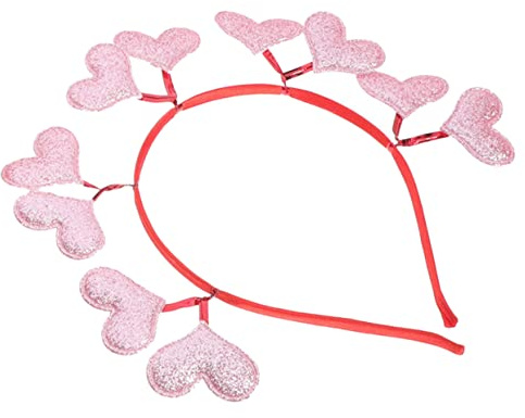 COLLBATH Valentine's Day Hjärtformade Huvudband Kärleksfulla Boppers för Fest Bröllop Bekväma Elastiska Huvudbonader för Klädstilar