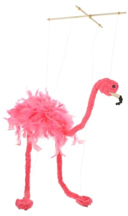 Didiseaon Flamingo Marionette Puppet String Interactive Hand Puppet for Performances and Parties with Fine Craftsmanship and Pink Design