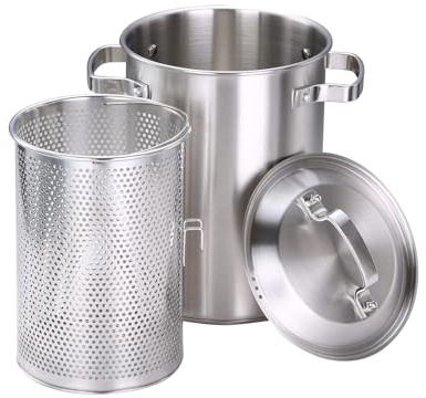 Olla de cerámica, cacerolas pequeñas cobre, olla acero inoxidable for freír, for espárragos 4 l con colador y tapa, sartén multiusos