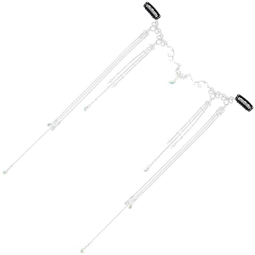 IMIKEYA Bijoux de Tête pour Femmes en Alliage Argenté Glands Longs, Style Vintage Délicat et Éclatant, Accessoire Cheveux pour Cérémonies et Fêtes