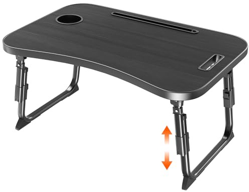 Laptop Desk, Laptop Bed Table with Cup Slot, Reading Holder Notebook Stand Breakfast Tray Book Holder for Sofa, Terrace, Balcony