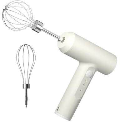 1 Pz Robot Da Cucina Elettrico Senza Fili Portatile 3 Velocità Frullino For Le Uova Impasto For Dolci Torta Crema Mixer Utensili Da Cucina, Compatibile For Diwiter(White)