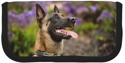 POKOMPTY Perros Pastor Belga Malinois Estuche Grande para lápices Estuche de Lona de Gran Capacidad para Mujeres para brochas de Maquillaje