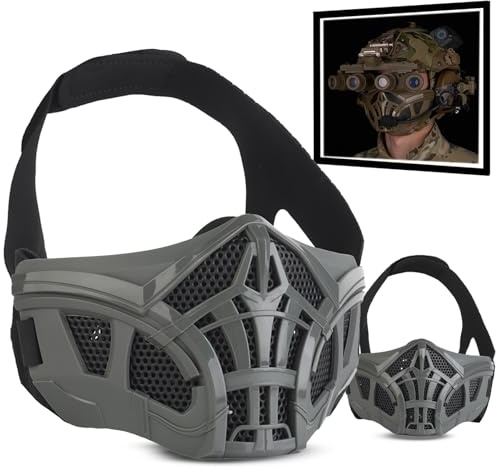 Demi-Masque Tactique Scorpion, Masque De Protection Airsoft for Jeu CS, Cosplay, Chasse Et Halloween, Équipement Tactique D'extérieur(Gray)