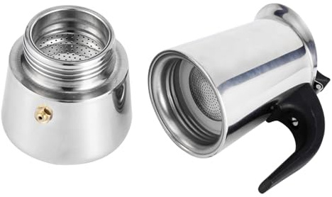 YUYTE Moka-Kanne, Kaffee-Perkolator aus Edelstahl, Moka-Kanne, Kaffeemaschine – 300 Ml, Kompatibel mit Induktions- und Elektroherden, Schnell für Zuhause und Büro (100 ml)