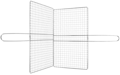 MOBUTOFU Cestello per Grigliare in Metallo Inossidabile Manico Ergonomico, Clip per Pesce e Verdure, Accessorio per Barbecue da Esterno e Picnic