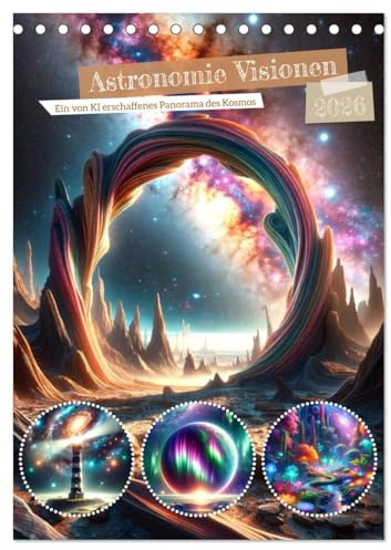 Astronomie Visionen - Ein von KI erschaffenes Panorama des Kosmos (Tischkalender 2026 DIN A5 hoch), CALVENDO Monatskalender: Erkunden Sie die Wunder ... durch KI-Kunst. (CALVENDO Wissenschaft)