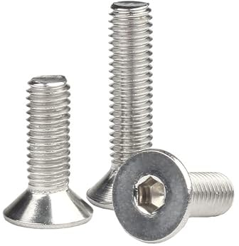 ORANXIN M6 x 40mm 50 Pcs Senkkopfschrauben Bolzen Edelstahl 304 Hex Innensechskant Schrauben Flachkopf Maschine Inbusschrauben