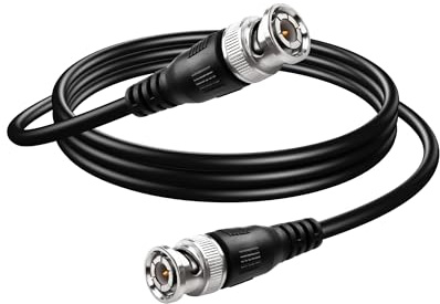 KANGPING BNC Koaxialkabel - Ultralåg Förlust Hane Till Hane 75 Ohm Förlängningskabel för Videoövervakningskameror (2 m)