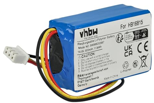vhbw Batterie Remplacement pour Hobot HB16815 pour aspirateur | robot électroménager (800mAh, 14,8V, Li-ion)