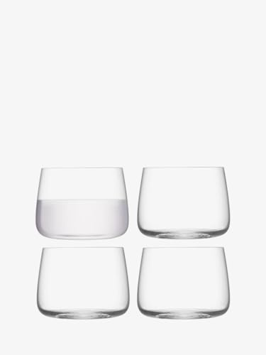 LSA International Metropolitan Stemless Glass 360ml Clear | Set of 4 | Dishwasher Safe | MW01