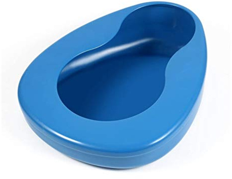 Bedpan for Women Men, Firm Thick Stable PP Bedridden Patient Hospital Home Elderly Bed Pan Emergency Device (Blue)