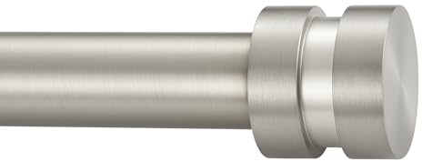 30,5–50,8 cm kurze, verstellbare Gardinenstangen aus mattem Nickel, 2,5 cm Durchmesser, robuste Seiten-Gardinenstangen-Set mit Aluminium-Endstücken für Fenster, Türen, Vorhänge, Schrank.